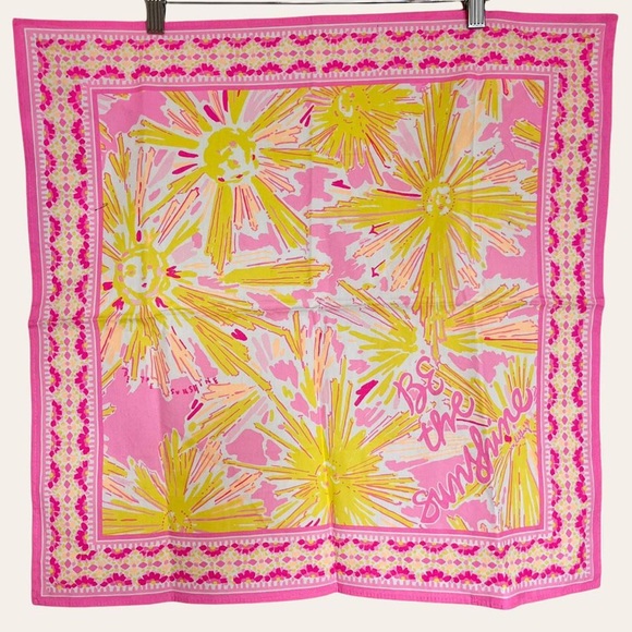 Lilly Pulitzer Accessories Lilly Pulitzer Be The Sunshine Bandana Scarf W Abstract Floral